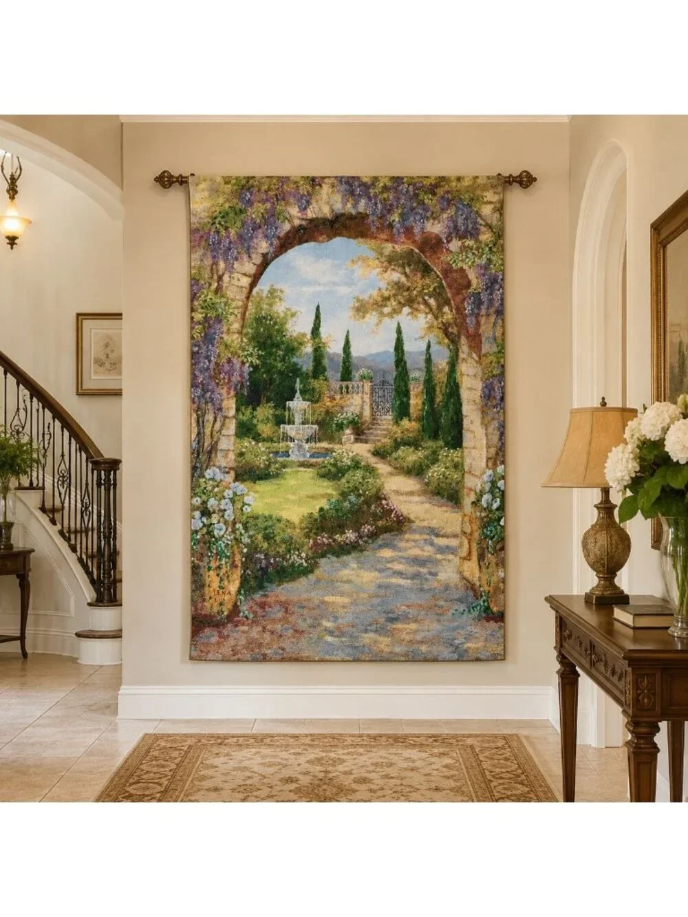Paradise Fountain Grande Tapestry Wall Hanging ~ Artist Lena Liu